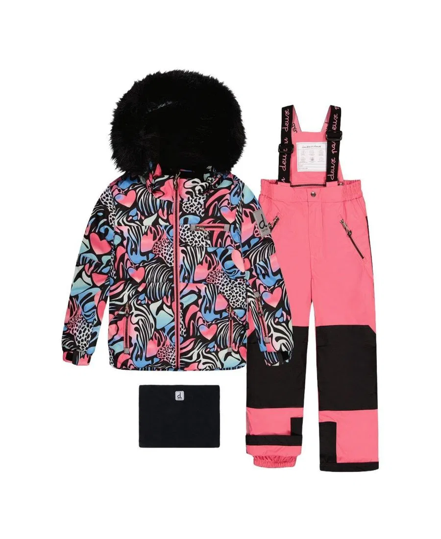 Детский зимний комплект из куртки и полукомбинезона Deux par Deux, Black Zebra Print