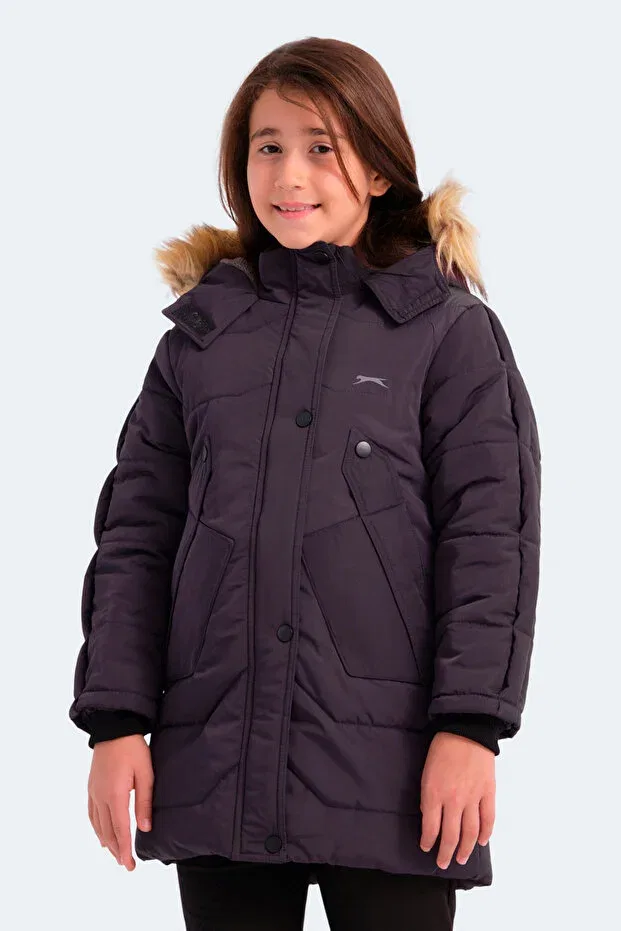 Детское пальто для девочек с капюшоном Slazenger, Purple