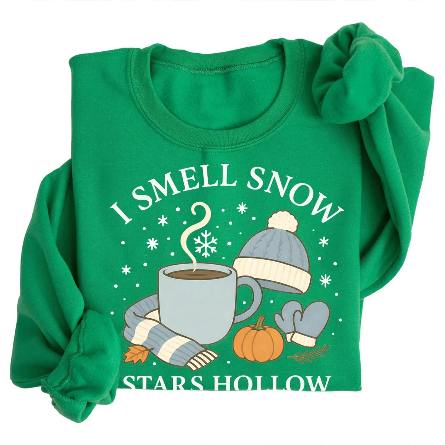 Женский свитшот с длинным рукавом с принтом I Smell Snow, Verde