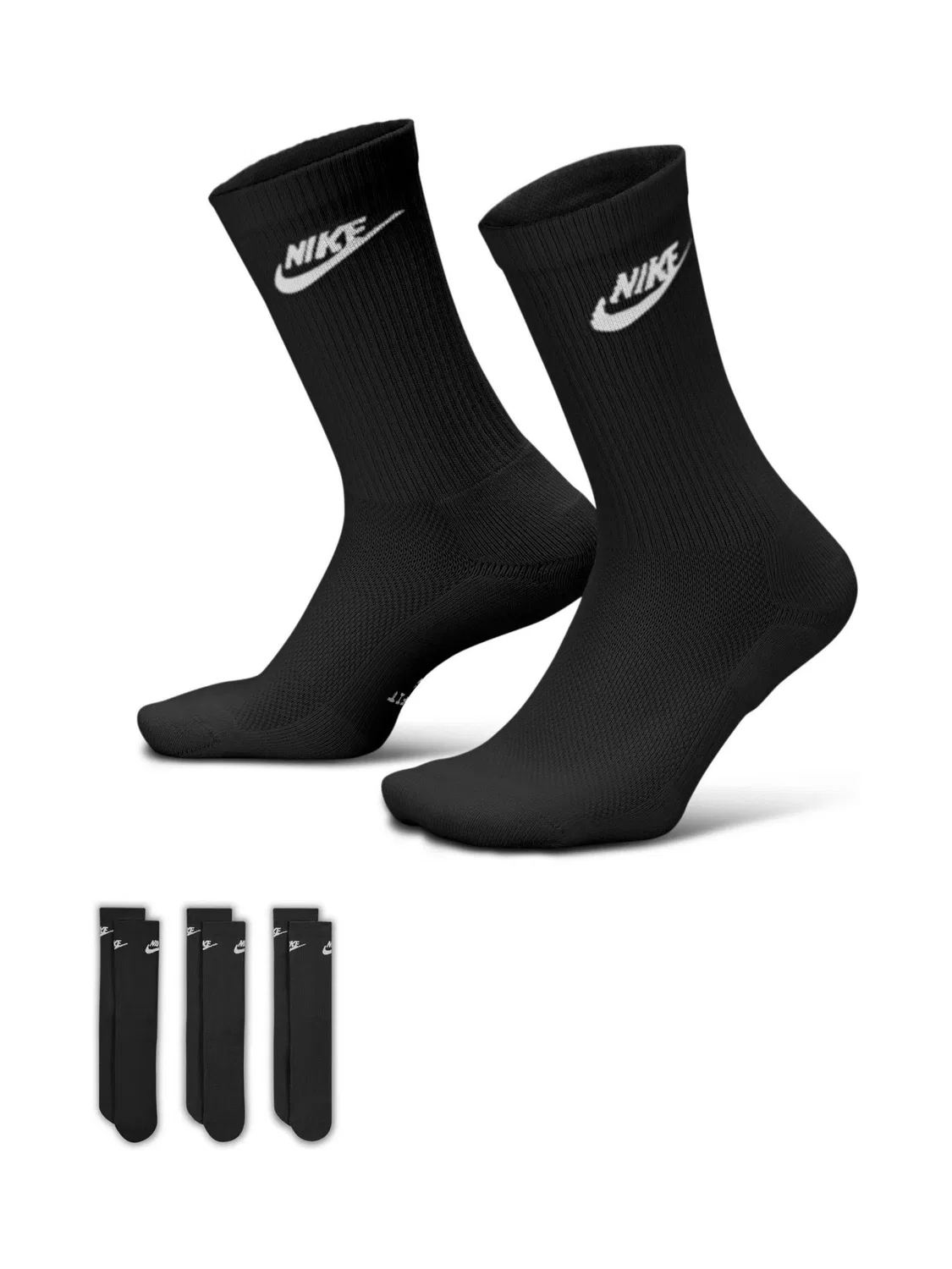 Носки Nike Everyday Elevated Crew, черные
