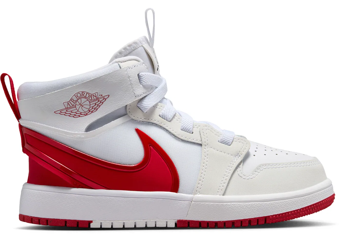 Детские кроссовки Lifestyle с шнуровкой EasyOn Jordan 1 Mid RM EasyOn Jordan, White/Black/University Red