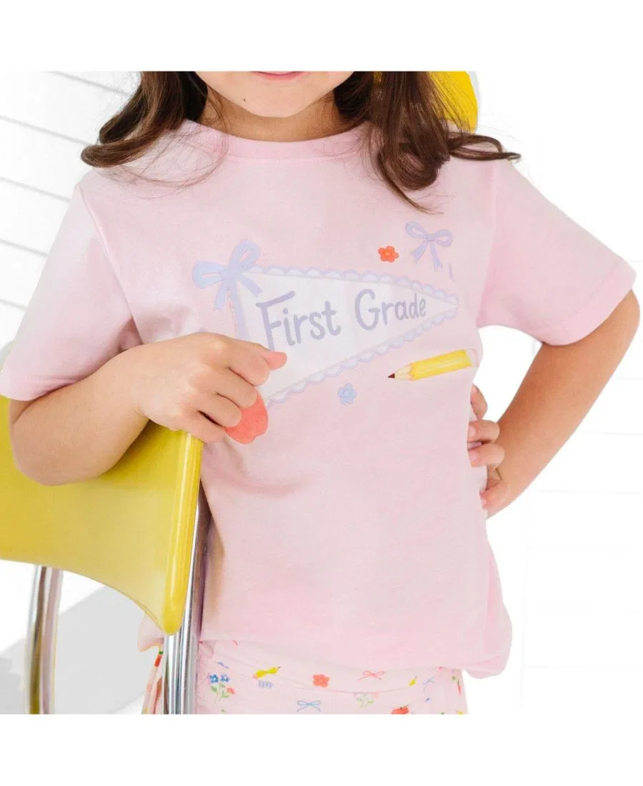 Футболка с длинным рукавом для девочек First Grade Pennant Sweet Wink, Ballet Pink — фото 3