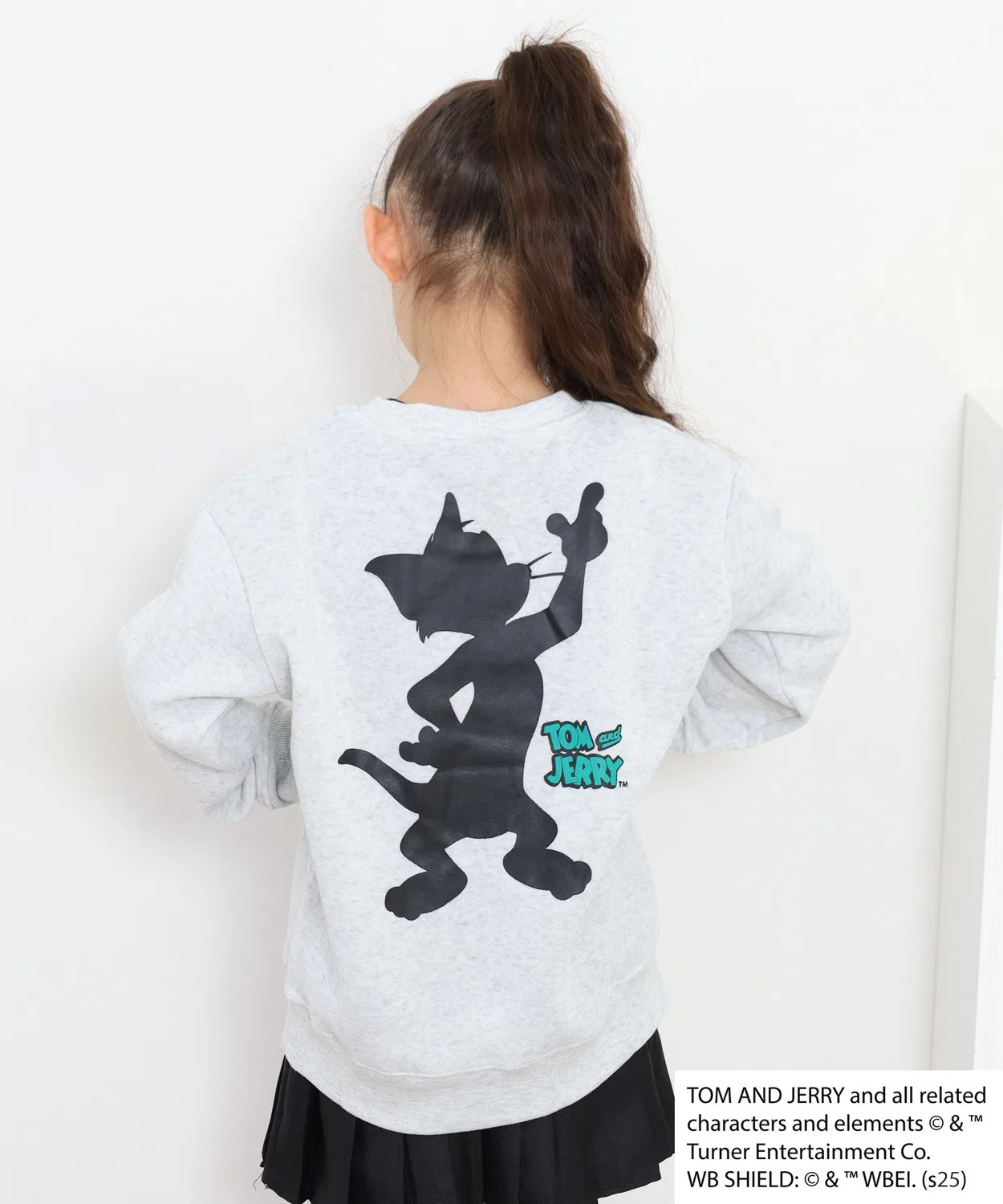 Детский свитшот с длинным рукавомс принтом TOM&JERRY, Charcoal — фото 4