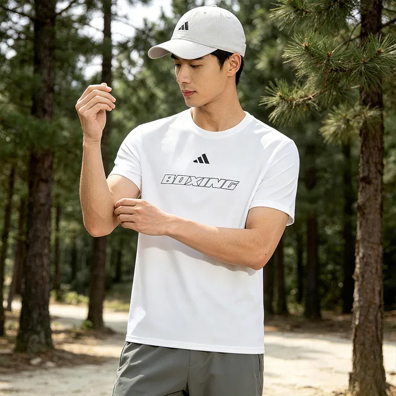 Мужская футболка с круглым вырезом White Adidas, White — фото 3