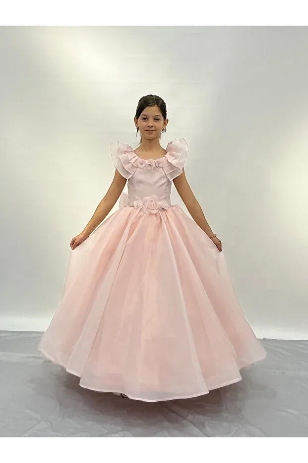 Детское платье для девочек с воланами Butikhappykids, Powder