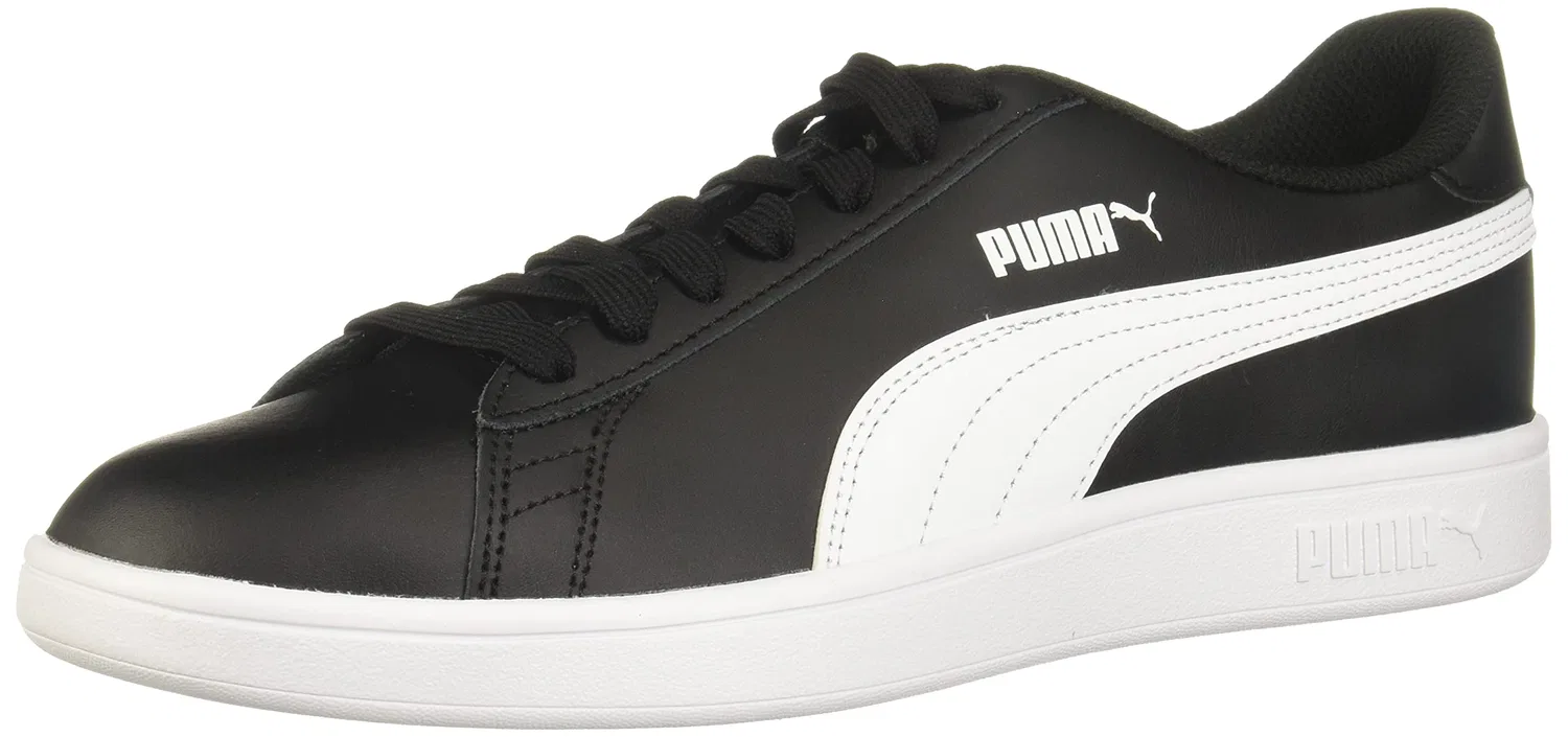 Детские кроссовки для мальчиков с замшевым верхом PUMA Smash 2, Large Black White