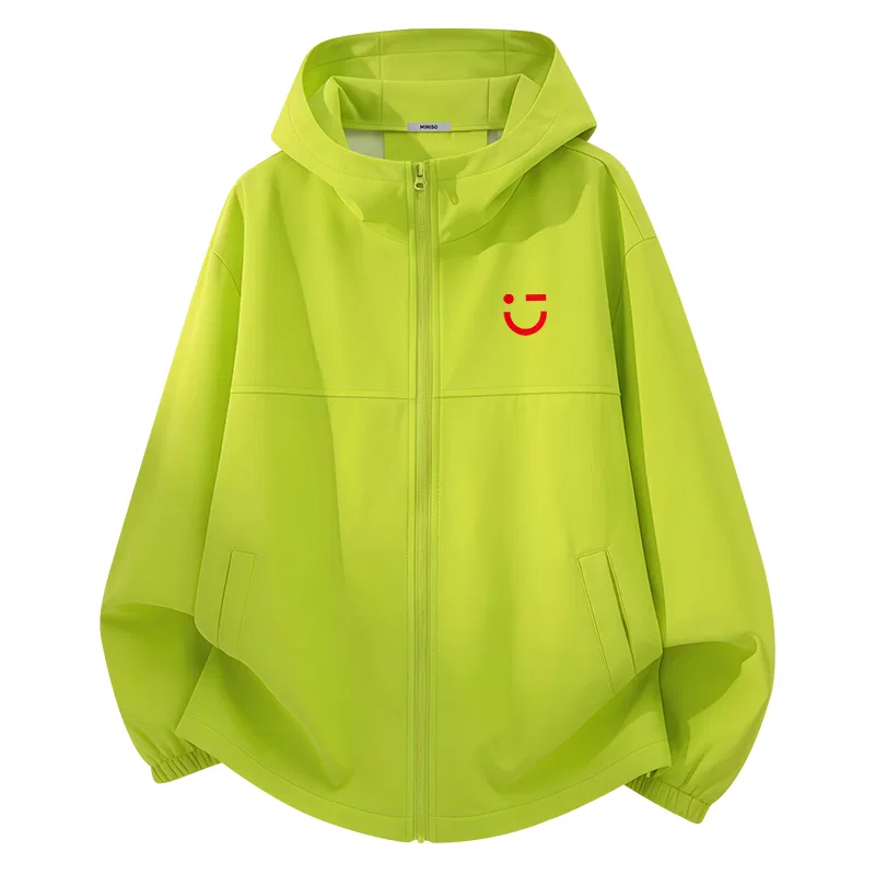 Детская куртка с капюшоном M22 Lucky Smile Chest Logo MINISO, Neon Green