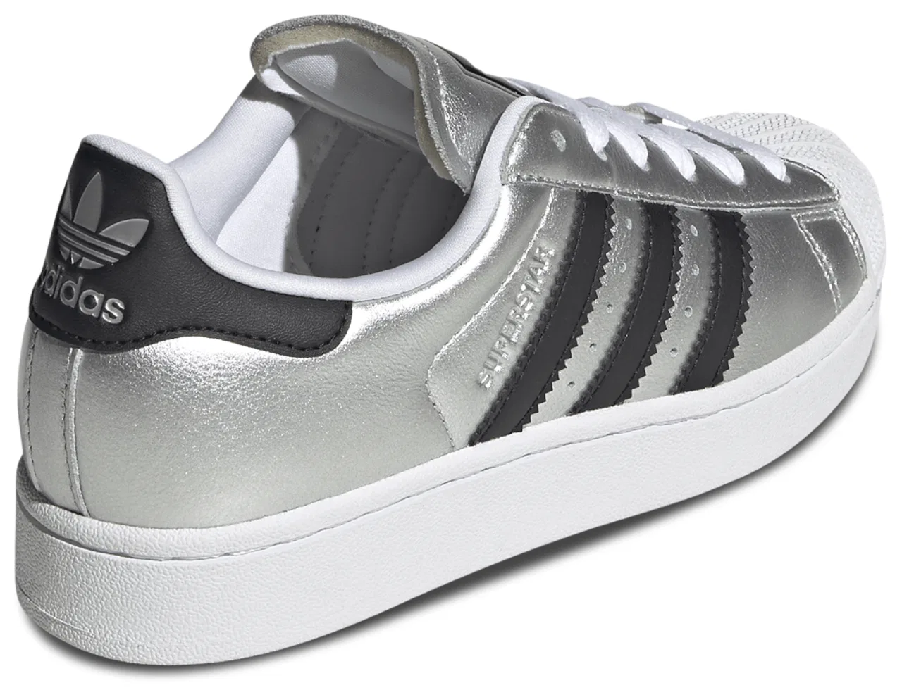 Детские кроссовки для мальчиков с кожаным верхом Superstar II adidas, Core Black Silver Metallic Silver Metallic — фото 3