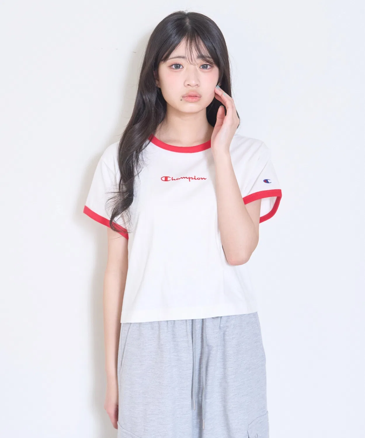 Детская футболка с коротким рукавом Champion Compact Linger T-Shirt LOVETOXIC, Off White