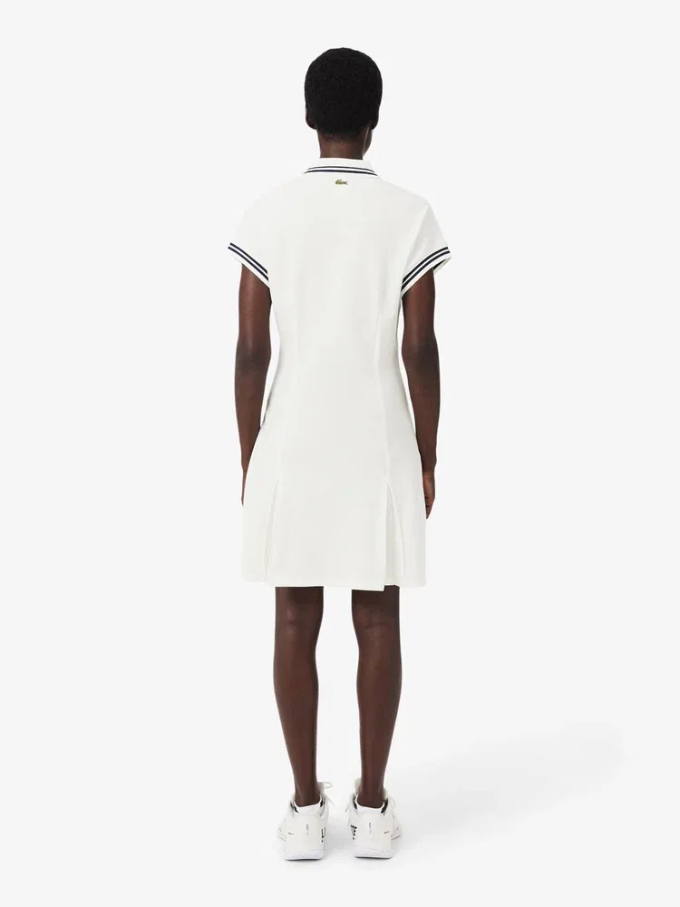 Платье теннисное LACOSTE White, Roland Garros, хлопок с эластаном — фото 3