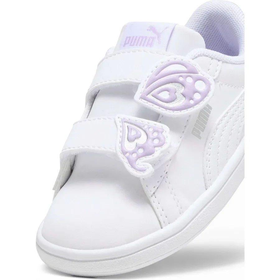 Кроссовки детские с ремешками Puma Smash 3.0 Bfly V Inf, Белый — фото 4
