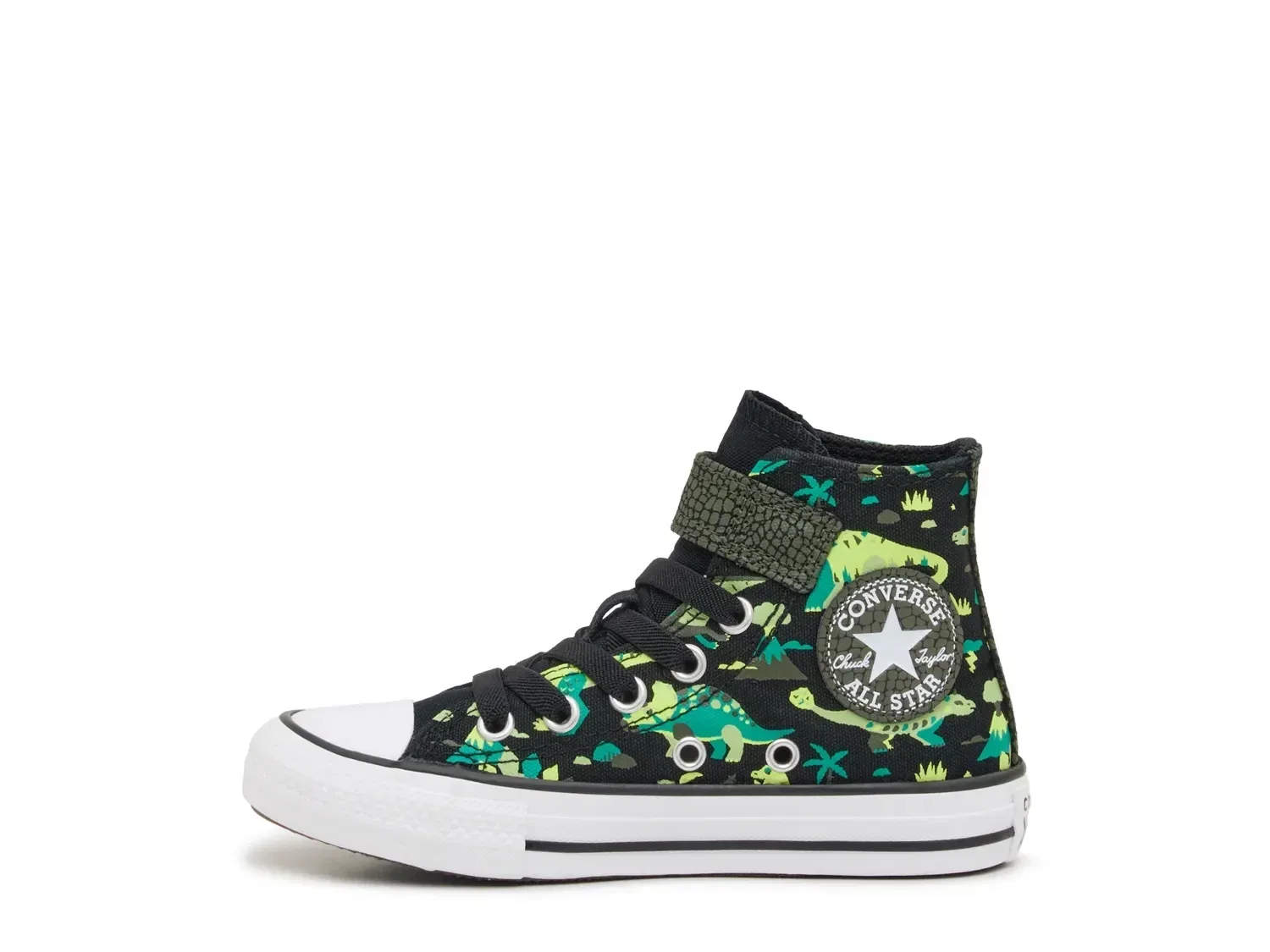 Кроссовки высокие Chuck Taylor All Star 1V Dino, Converse, черный с принтом динозавров — фото 3