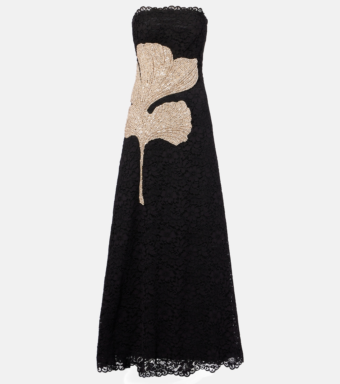 

Платье Hallis с кружевным декором Costarellos, Black-Gold Applique