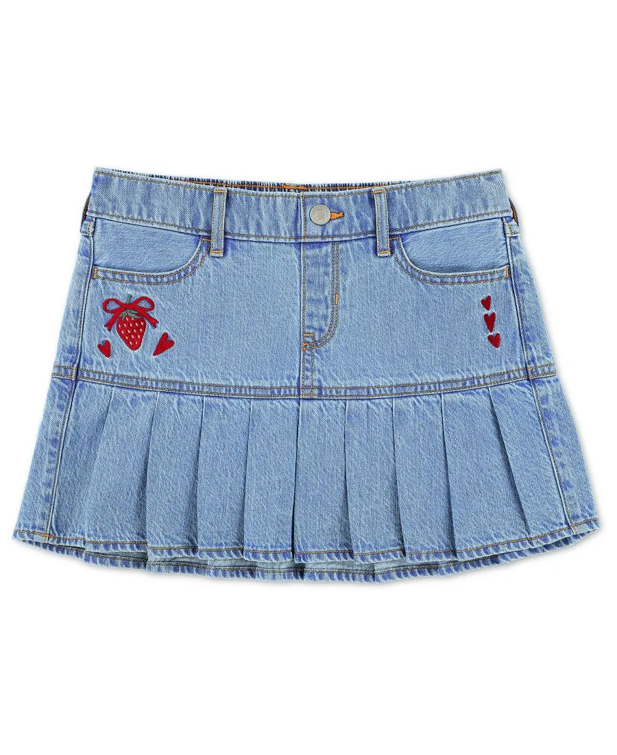 Юбка мини с заниженной талией Strawberry Heart abercrombie kids, Light Pastel Blue