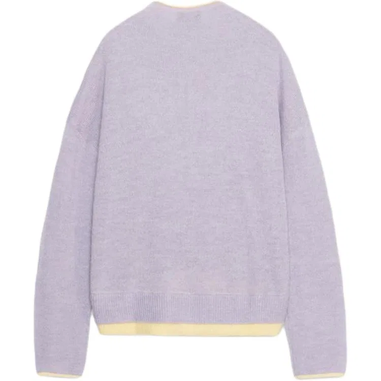 Женский свитер с круглым вырезом Lilac ZARA, Сиреневый — фото 3