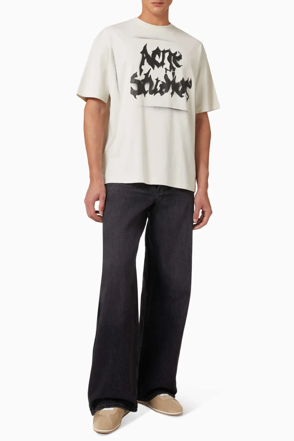 Футболка с принтом Gothic Logo Acne Studios — фото 2