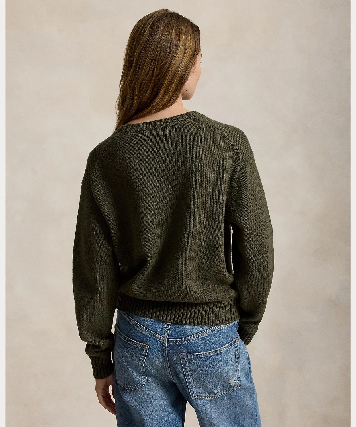 Женский хлопковый свитер с длинным рукавомPolo Bear POLO RALPH LAUREN, Green — фото 4