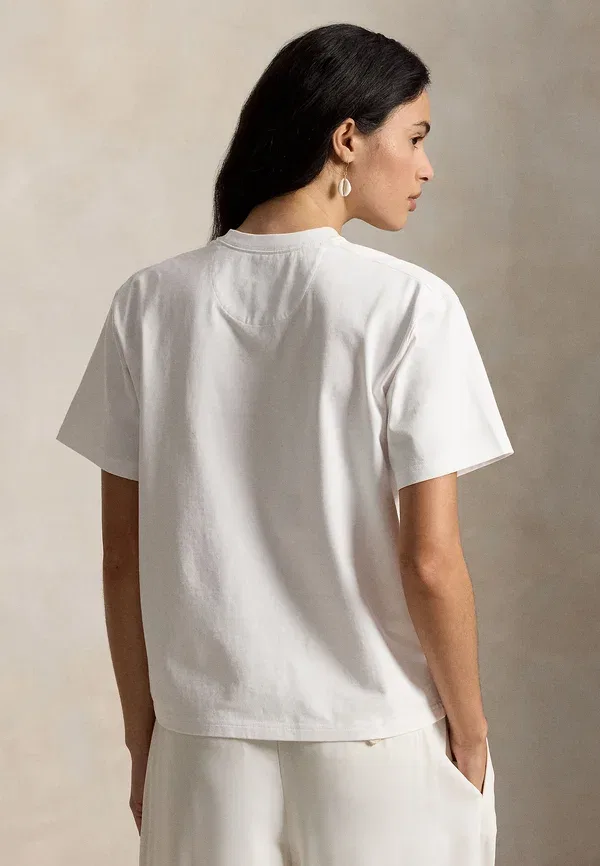 Футболка хлопковая Wimbledon graphic cotton jersey tee Polo Ralph Lauren, White Multi, белый/мультиколор — фото 3