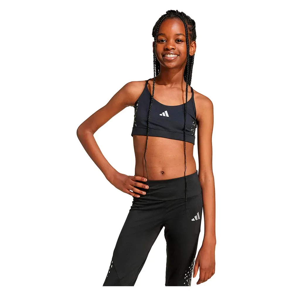Спортивный бюстгальтер Train Essentials Glam Print Adidas, черный
