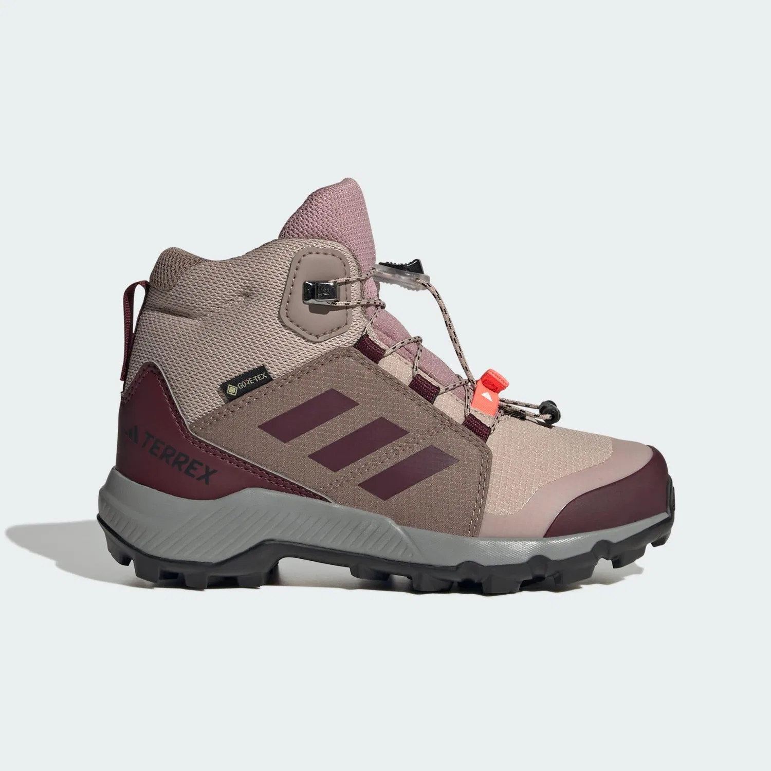 Детские водонепроницаемые ботинки для хайкинга Terrex Mid GORE-TEX Adidas, Malvenfarben Taupebeige Rot