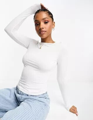 

Топ Monki Long Sleeve Boat Neck, белый