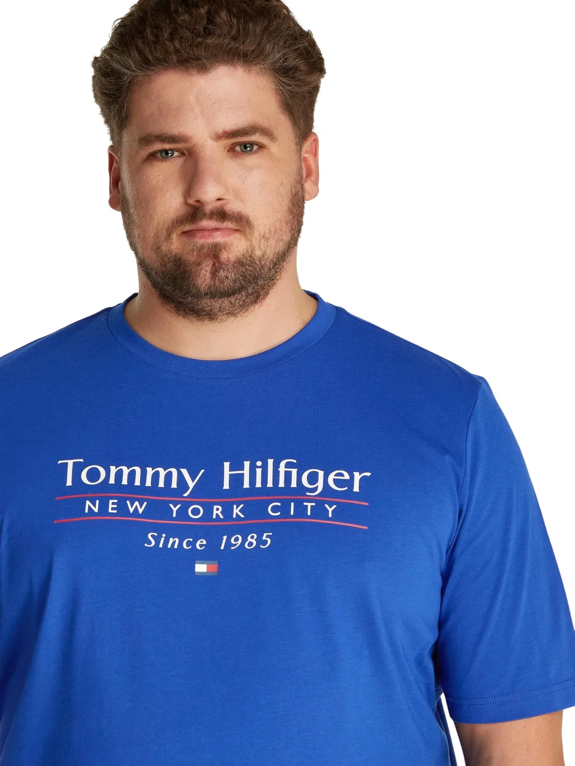 Мужская футболка с коротким рукавом Center Stack Tee Tommy Hilfiger, Blue (Wedge Blue) — фото 3