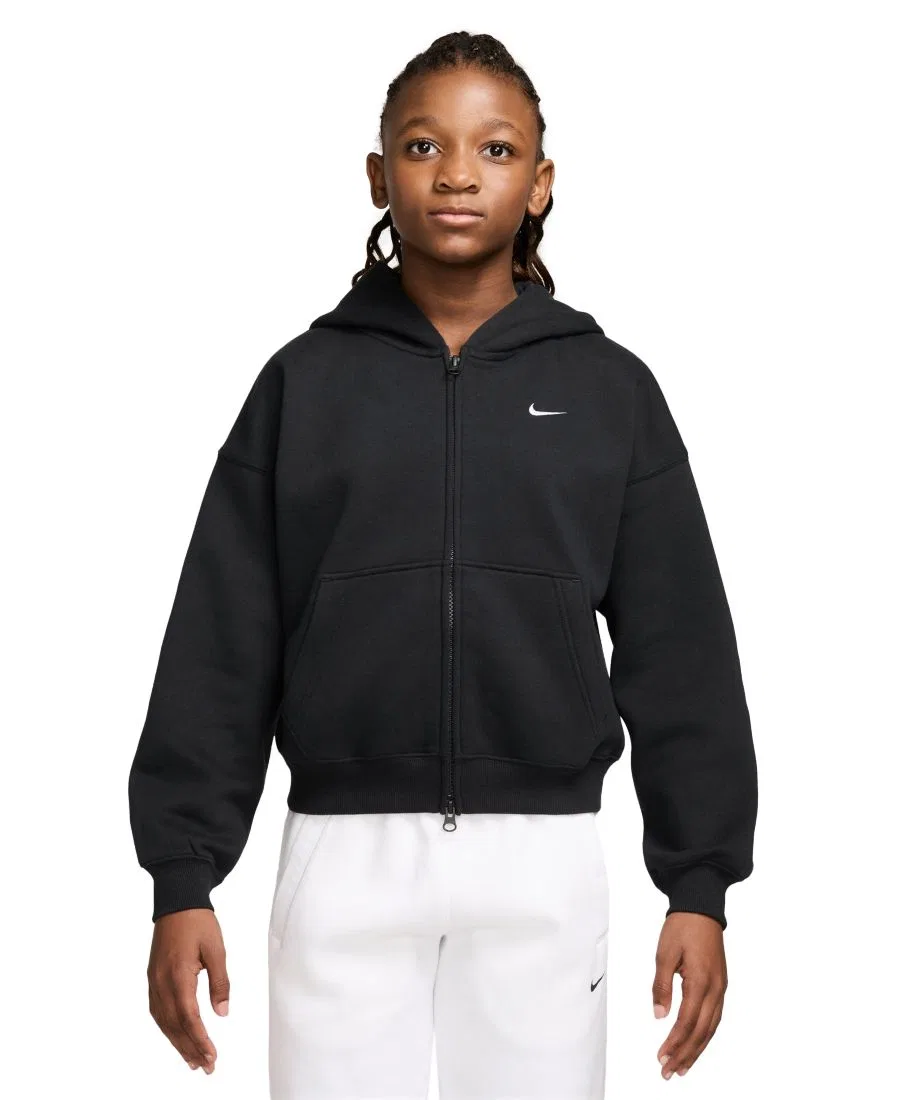 Худи на молнии Nike Sportswear Studio Oversized Fleece Full-Zip, Black/White