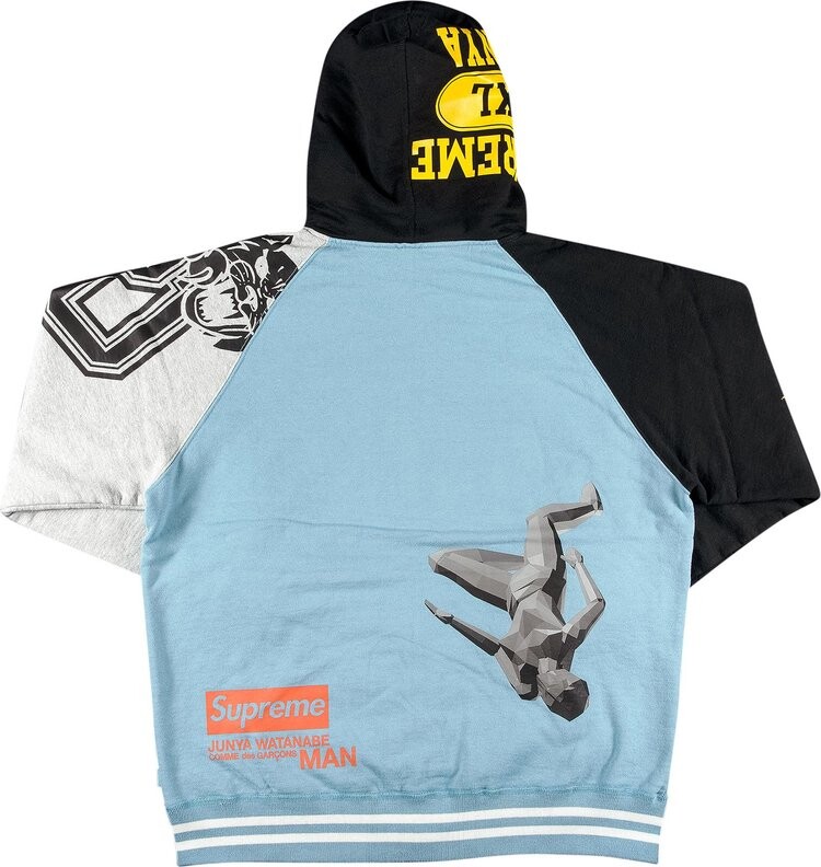 Толстовка Supreme x Junya Watanabe x Comme des Garçons MAN Zip Up Hooded Sweatshirt 'Dusty Blue', синий — фото 3
