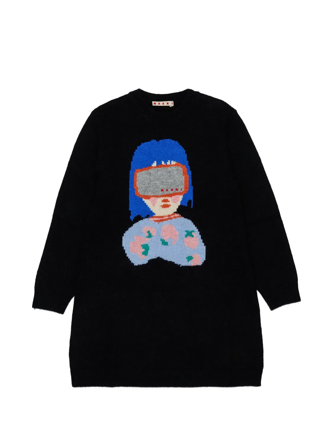 Платье с длинными рукавами Marni Kids, черный
