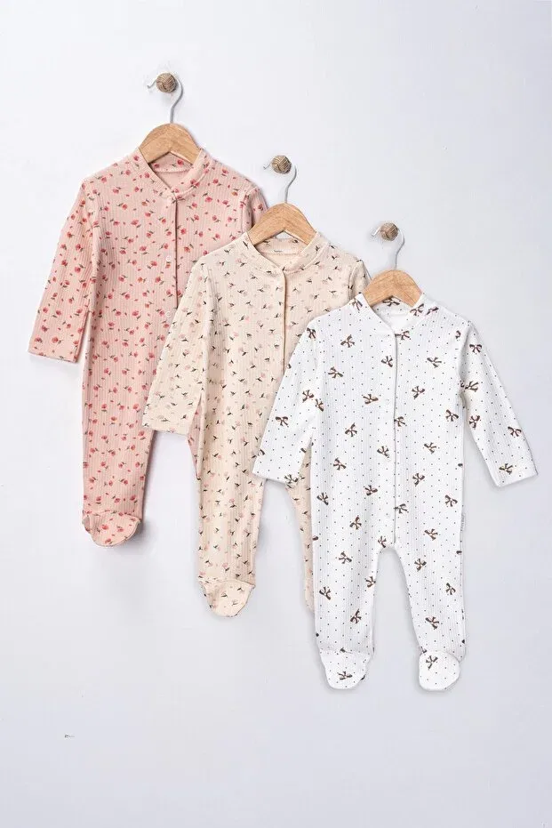 Детский для девочек комбинезон-боди с длинным рукавом Basics Enia Baby, Ecru — фото 2
