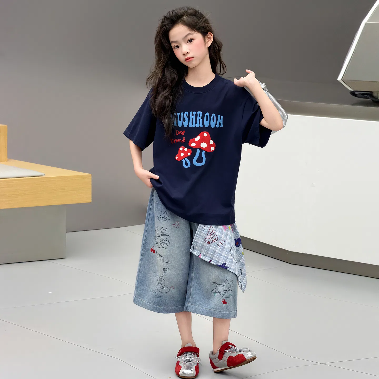 Детский комплект из футболки с коротким рукавом и брюк Lanza, Цвет Navy Blue — фото 3