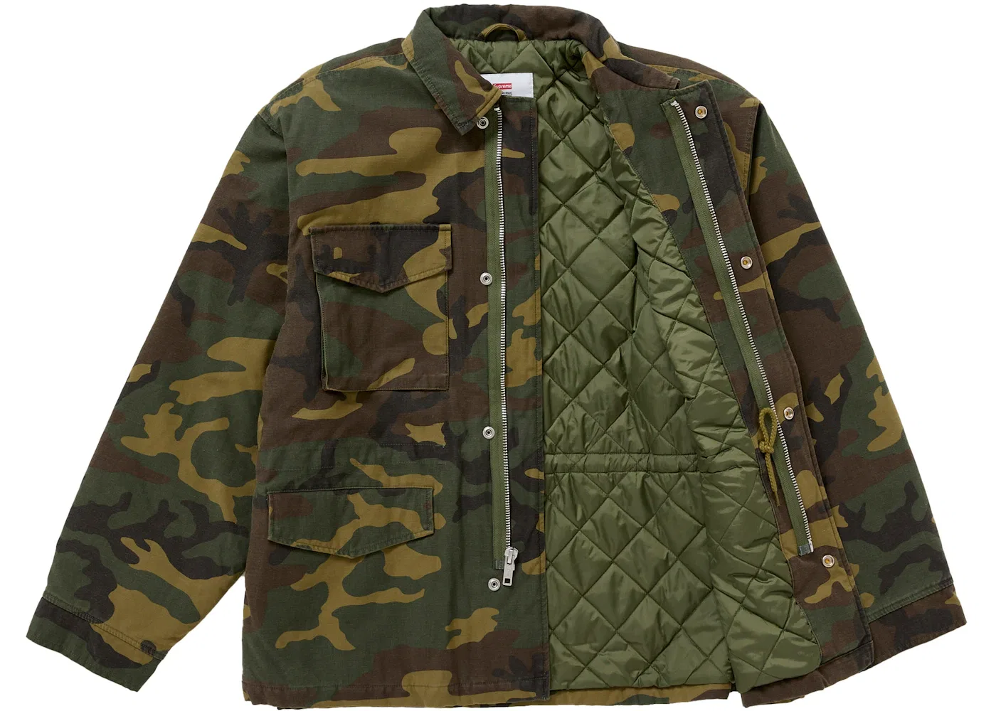 Мужская куртка с камуфляжным принтом Supreme AOI Cross M52 Jacket Supreme, Woodland Camo — фото 2