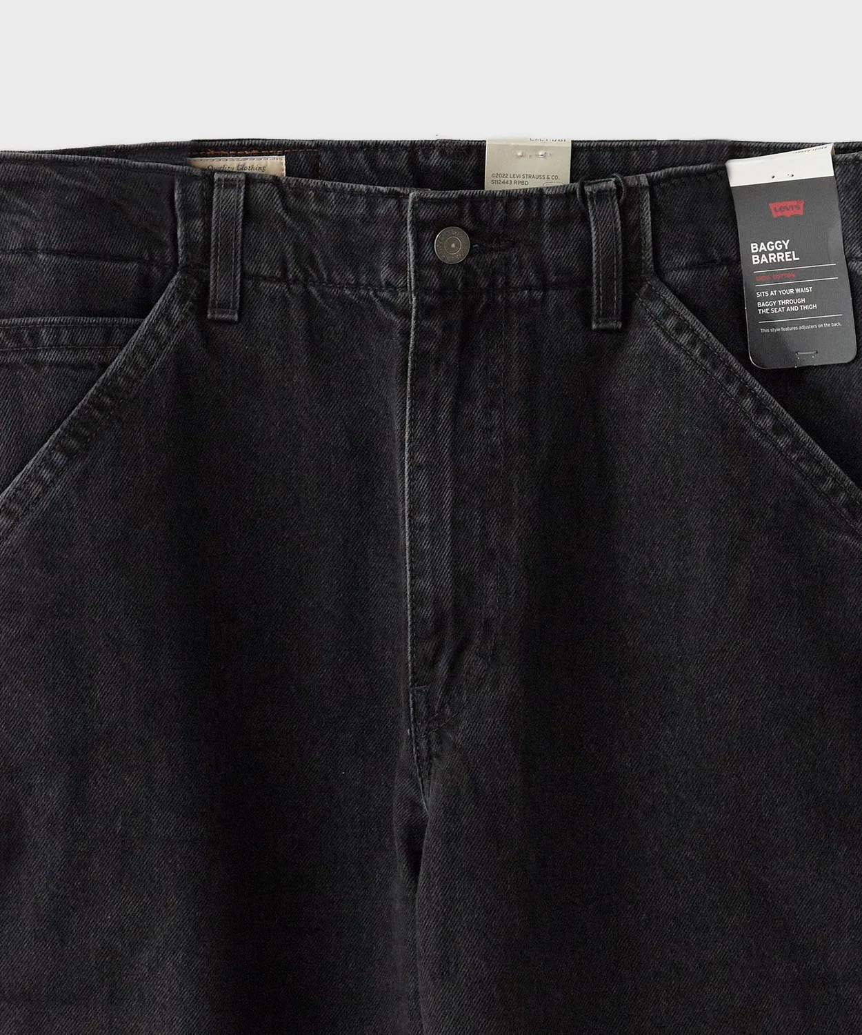 Мужские джинсы свободного кроя с широкой штаниной Levi's Baggy Barrel, Черный — фото 3