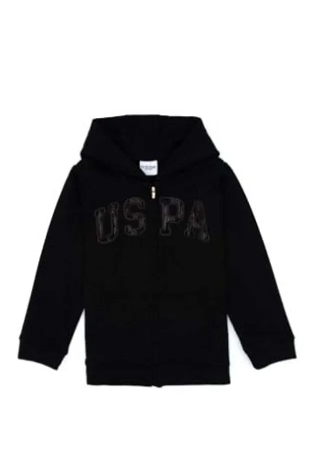 Детские свитшот для девочек с капюшоном U.S. Polo Assn., Black