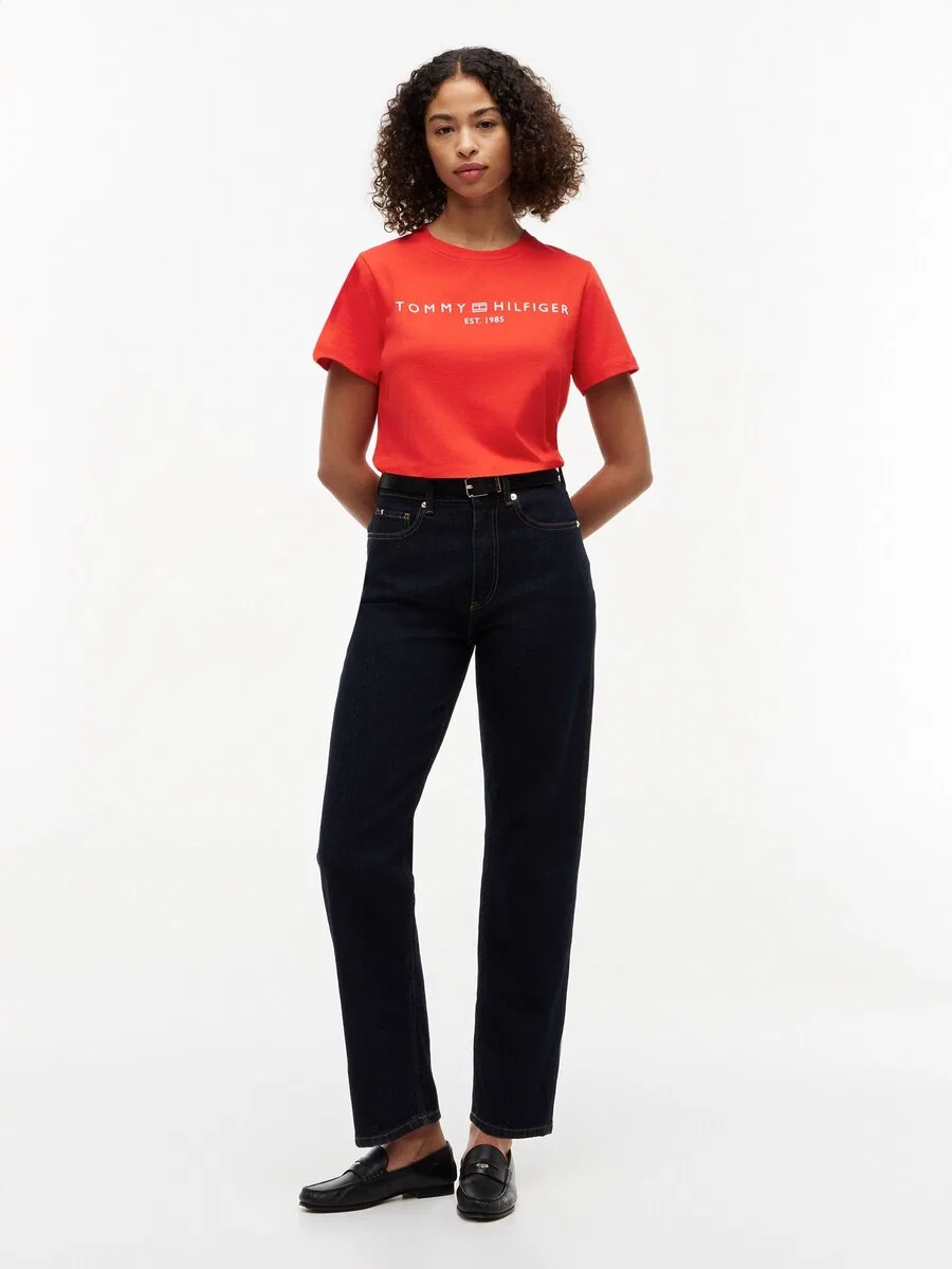 Футболка TOMMY HILFIGER красного цвета — фото 4
