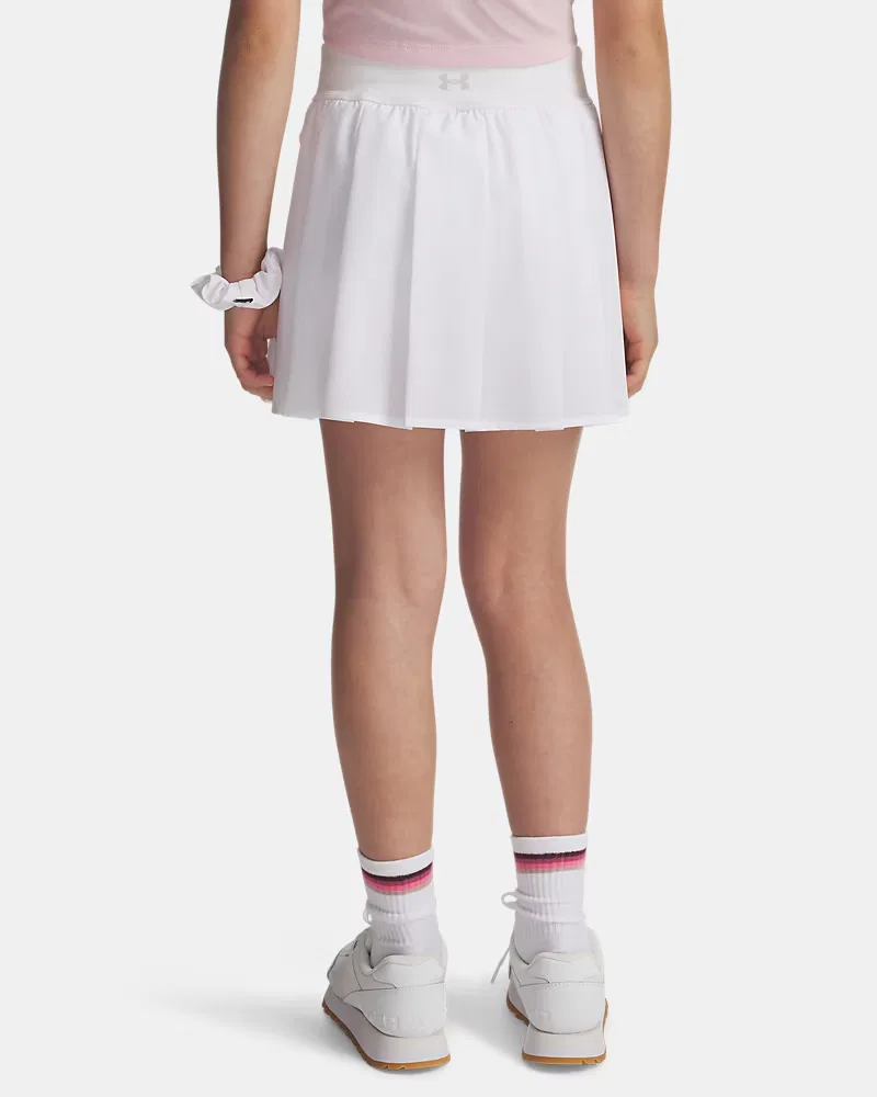 Юбка-шорты плиссированные 33 см со встроенными шортами UA Motion Pleated UnderArmour, White/Halo Gray — фото 2