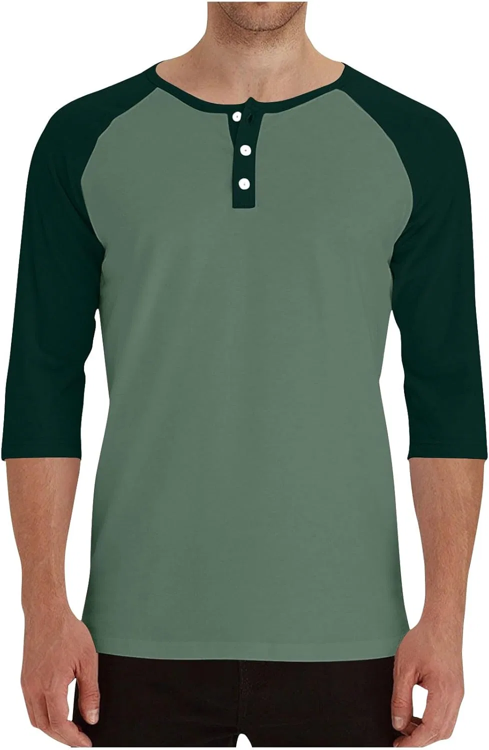 Мужская футболка с длинным рукавом цвет-блок, Active Shirts & Tees, Green