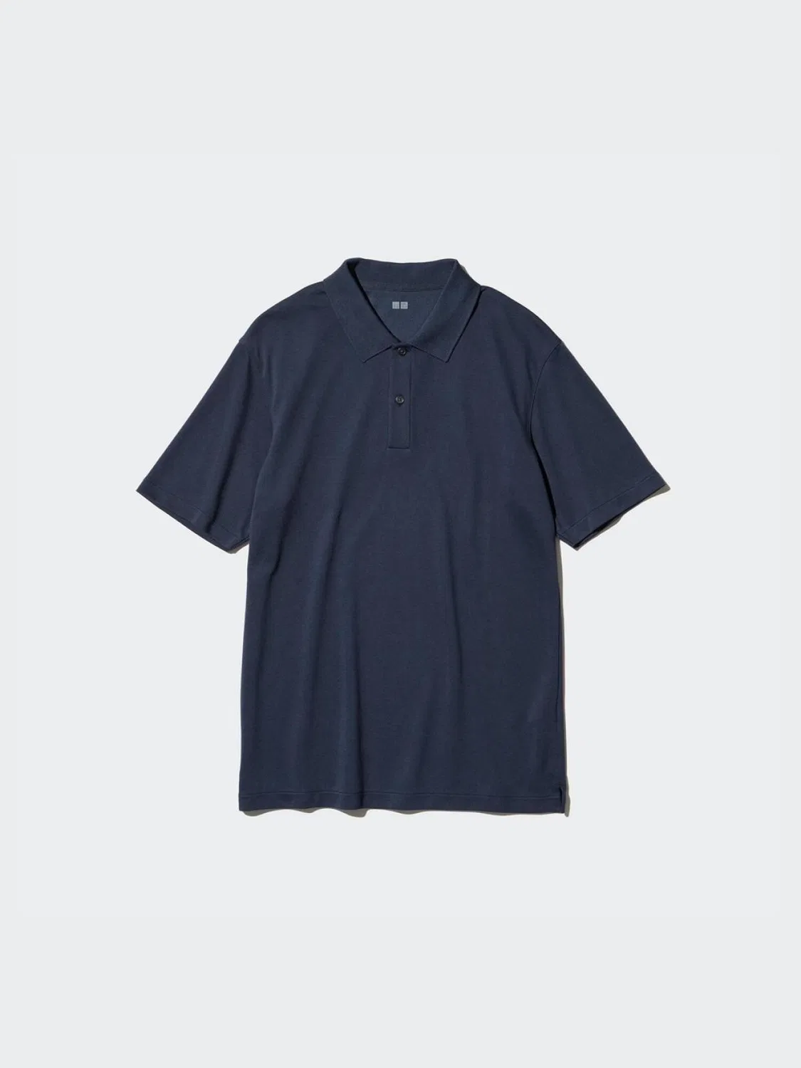 Футболка-поло с коротким рукавом AIRism Uniqlo, темно-синий