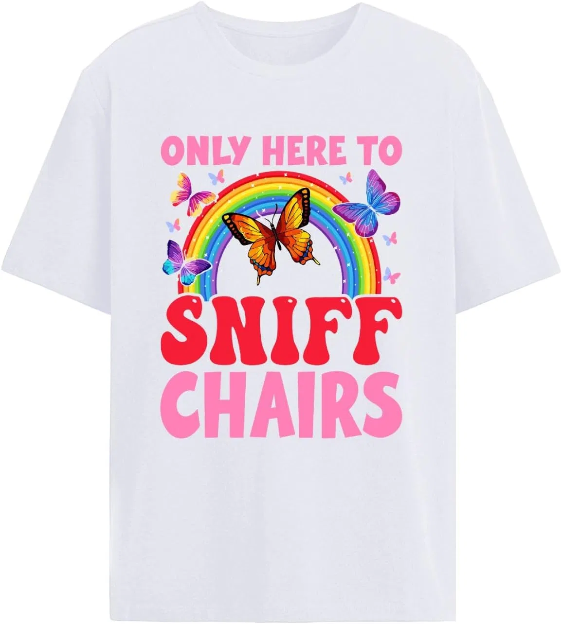 Футболка с принтом Onlys Here to Sniff Chairs, White
