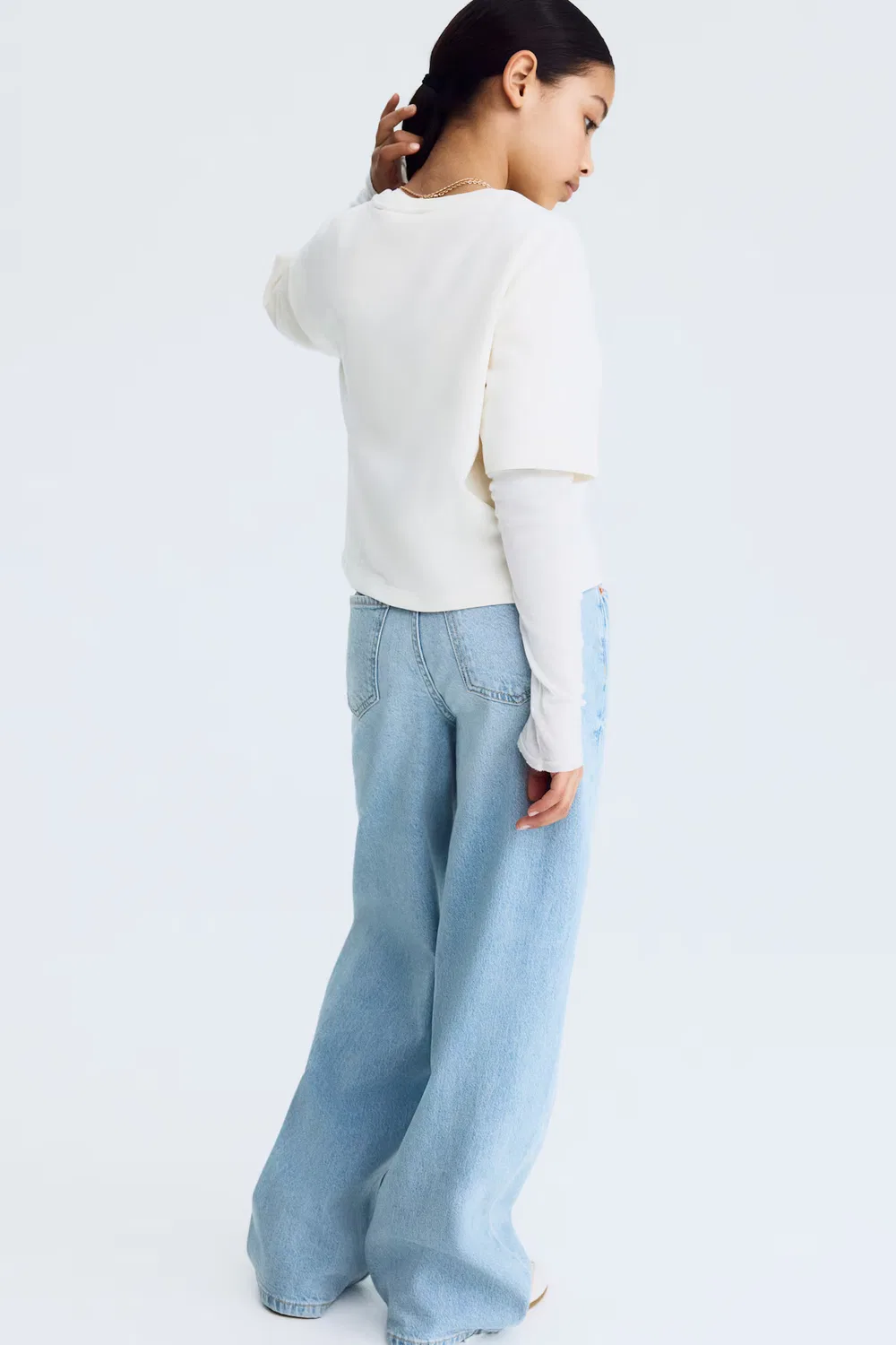 Джинсы с широкими штанинами H&M, Helles Denimblau — фото 4