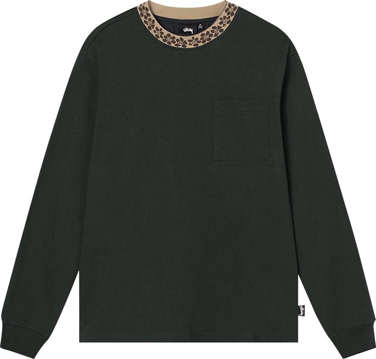

Лонгслив Stussy Flower Mock Neck Long-Sleeve Crew 'Black', черный
