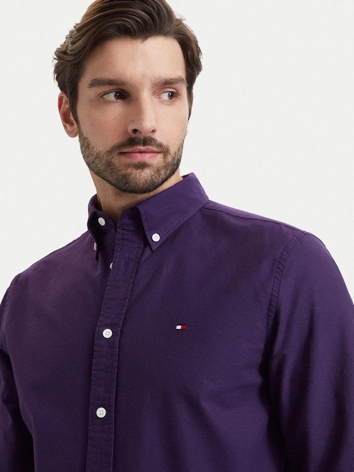Мужская рубашка стандартного кроя Solid Heritage Tommy Hilfiger, фиолетовый — фото 4