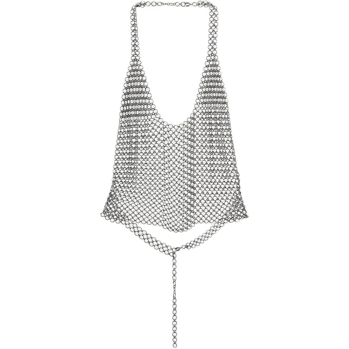 Женский топ-майка на тонких бретелях с завязкой на шее, Silver, ZARA