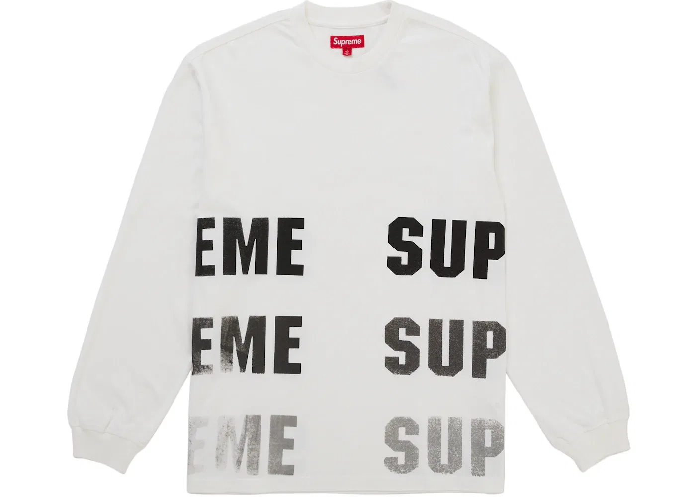 Мужской топ с длинным рукавом Supreme Reflective L/S Top, белый