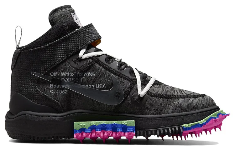 Кроссовки Nike Air Force 1 Mid Off-White Black — фото 2