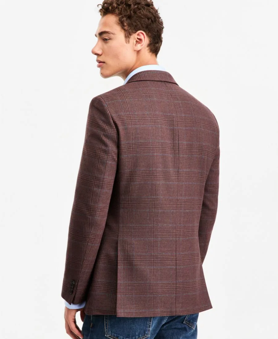 Пиджак современного кроя с узором в клетку Tommy Hilfiger, Brown Wine — фото 2