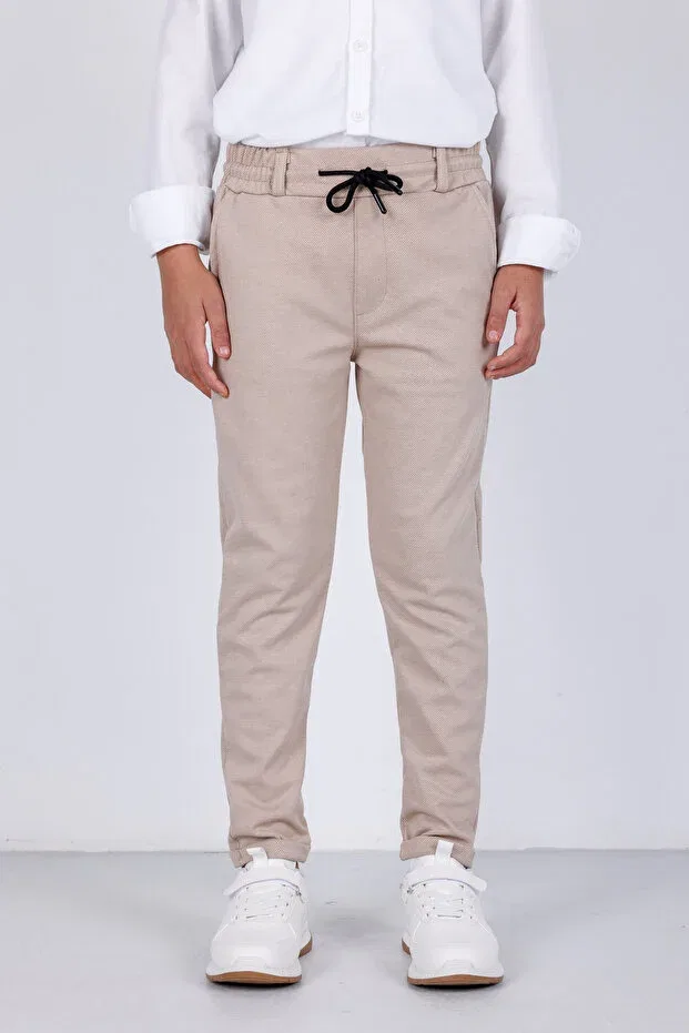 Детские джоггеры для мальчиков хлопковые 3Moda, Beige — фото 3