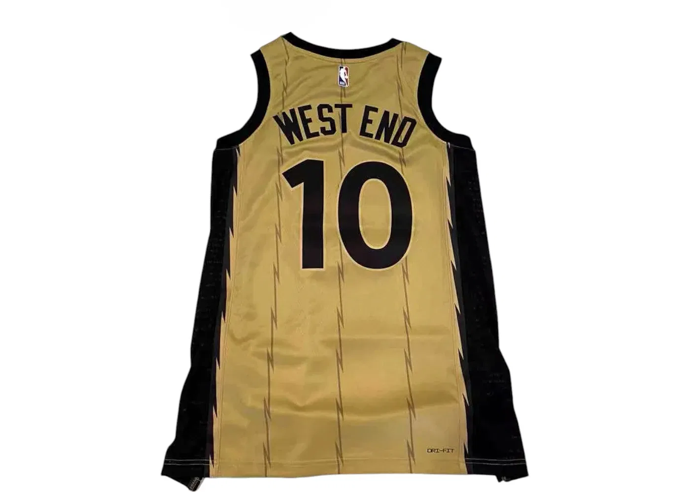 Мужская баскетбольная джерси с принтом Drake Toronto Raptors West End Swingman Nike, Gold — фото 2