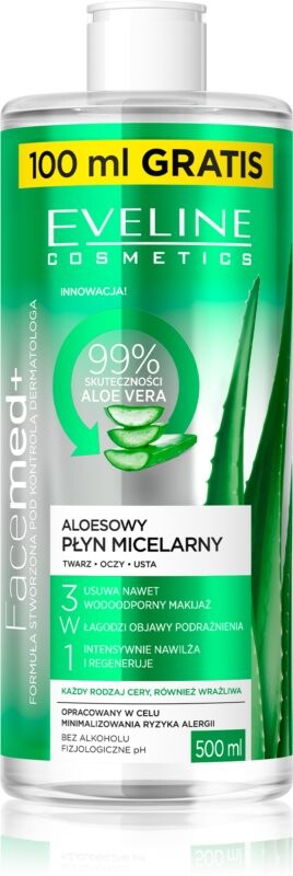 

Мицеллярная вода с алоэ вера Eveline Cosmetics FaceMed+