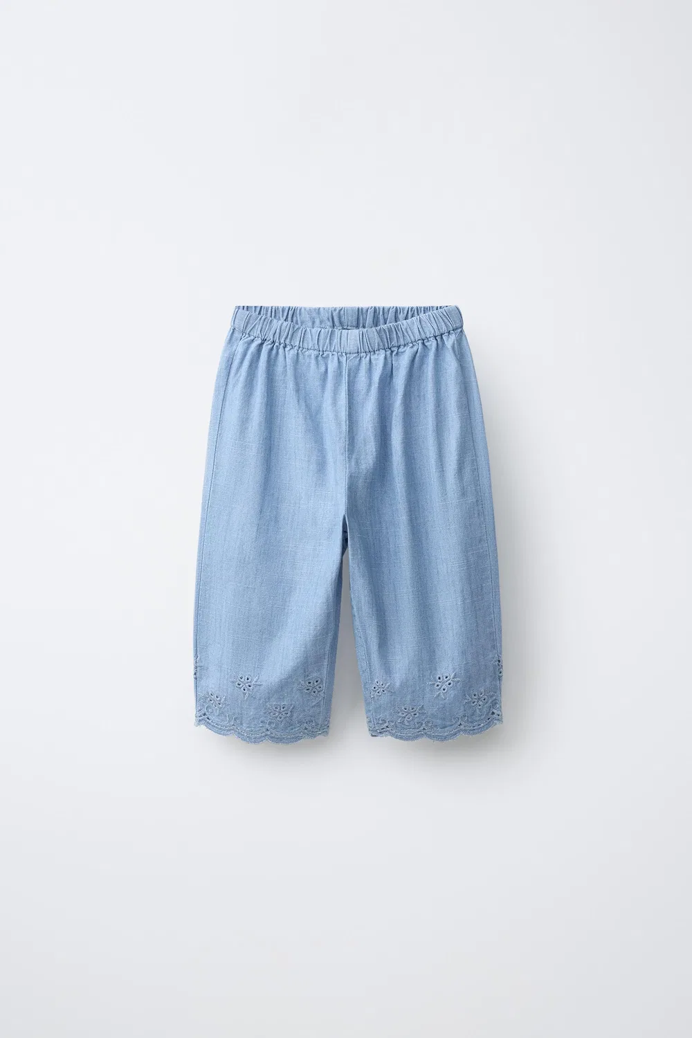 Вышитые джинсовые брюки ZARA, Mid-Blue